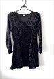 BLACK VELVET MINI GOTH LOLITA DRESS 