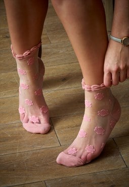 Summer Pink Rose Socks