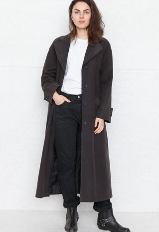 VINTAGE BLACK MASCARA TRENCH COAT