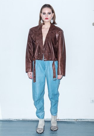 VINTAGE LEATHER BROWN JACKET