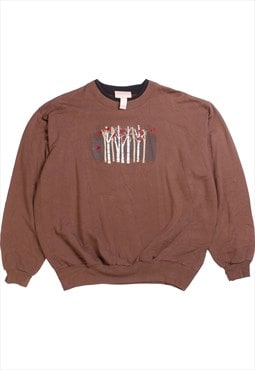 Vintage 90's Top Stitch Sweatshirt Forest Crewneck