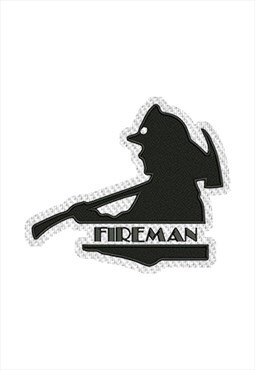 Embroidered Firefighter Silhouette iron on patch / sew on