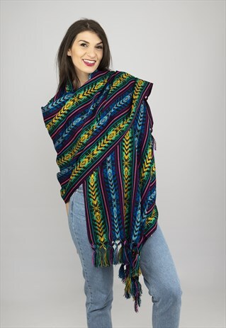 REBOZO PASHMINA SCARF SHAWL WOVEN SOFT BOHEMIAN PONCHO