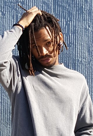 90S MINIMALIST SPORTWEAR GREY KNIT MOCK TURTLE NECK