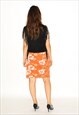 VINTAGE Y2K FLORAL MIDI SKIRT IN ORANGE