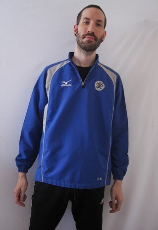 VINTAGE MIZUNO JAPAN ROYAL BLUE LIGHT JACKET FOOTBALL
