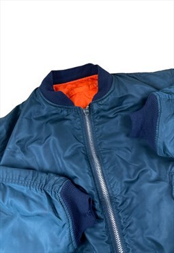 Vintage Y2K Blue Bomber Jacket 