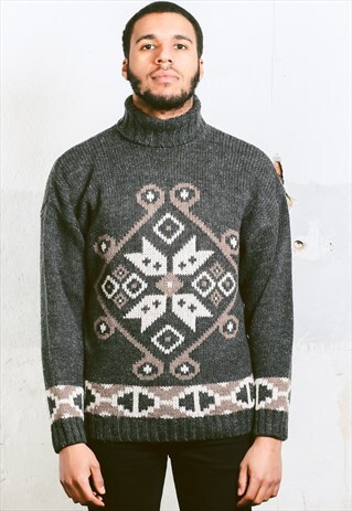 VINTAGE TURTLENECK PATTERNED JUMPER