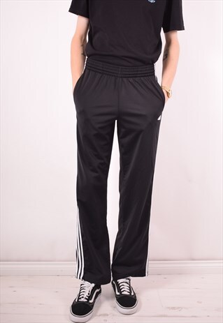 ADIDAS MENS VINTAGE TRACKSUIT TROUSERS MEDIUM BLACK 90S