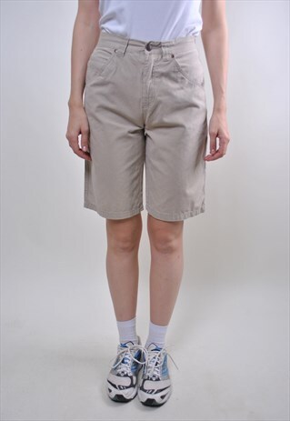 BEIGE HIGH WAIST WOMAN VINTAGE HERITAGE SHORTS