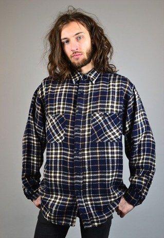 VINTAGE 90'S ABERCROMBIE & FITCH PLAID FLANNEL SHIRT