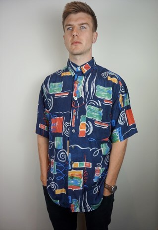PURE SILK PATTERNED SHIRT