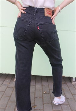 Original Levi's 559 Mid Rise Faded Black Denim Mom Jeans