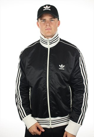 VINTAGE ADIDAS ORIGINALS SMALL LOGO BOMBER JACKET