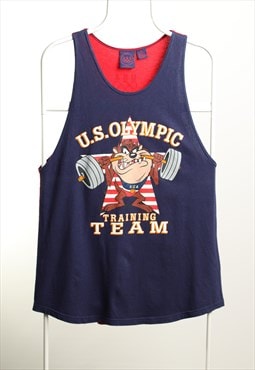 Vintage U.S. Olympic Team 1996 Vest Print Navy Red 