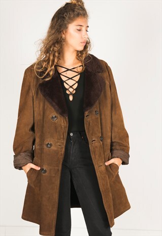 VINTAGE 80S WINTER SHEEPSKIN COAT / R3004