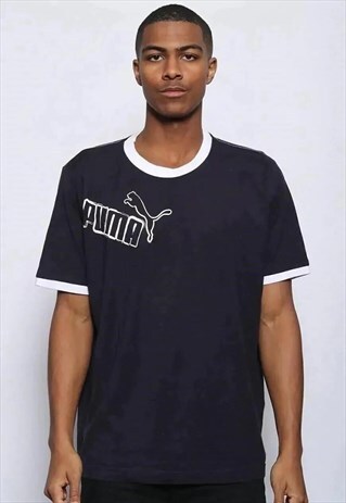 VINTAGE PUMA BIG LOGO T-SHIRT NAVY BLUE