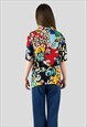MIMMINA SHORT SLEEVE 80'S VINTAGE FLORAL BLOUSE JACKET 