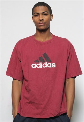 VINTAGE ADIDAS LOGO T-SHIRT MAROON