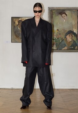 Vintage 90's graphite power suit co-ordinates