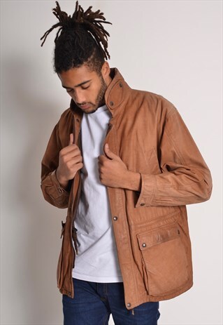 VINTAGE 80'S LEATHER JACKET BROWN