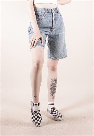 VINTAGE LEVI'S 505 HIGH WAISTED BLUE SHORTS /MM1457