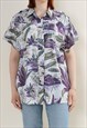 VINTAGE 80S RELAXED FIT SHORT SLEEVE SHIRT ABSTRACT PRINT M