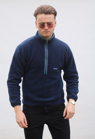 PATAGONIA SYNCHILLA 1/4 USA MIDNIGHT BLUE FLEECE