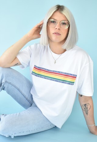 G&G UNISEX WHITE CHUNKY RAINBOW S/S TEE