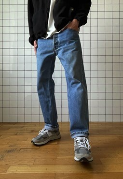 Vintage LEVIS 501 Jeans Denim Pants 90s Washed Blue