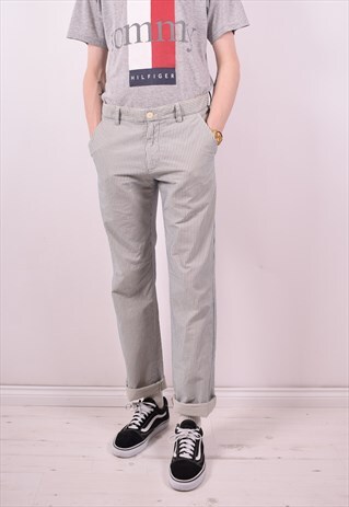 FERRE MENS VINTAGE TROUSERS W32 L35 WHITE 90S