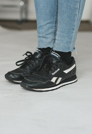 VINTAGE 90S BLACK LEATHER TRAINERS