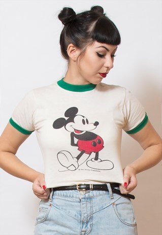 VINTAGE 1980'S MICKEY MOUSE RINGER T SHIRT 6