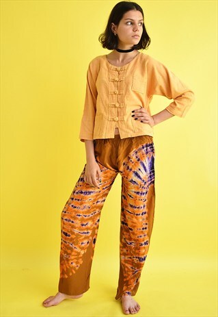 90'S RETRO TIE DYE ORIENTAL HIPPIE BOHO LOOSE TROUSERS