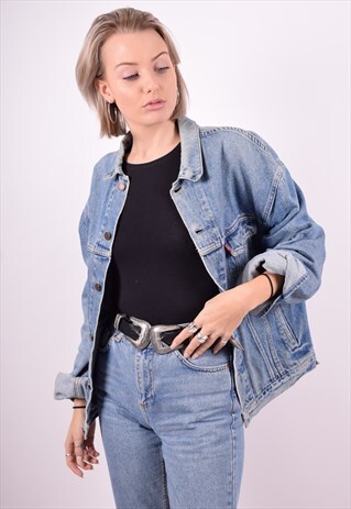 LEVI'S WOMENS VINTAGE DENIM JACKET LARGE BLUE 90'S