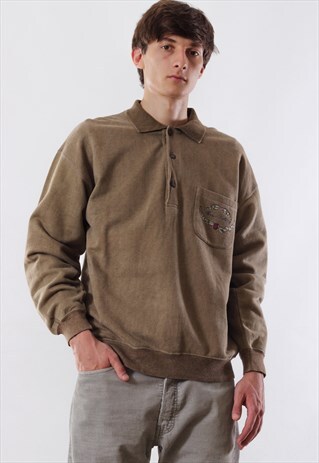 VINTAGE THOMAS BURBERRY PULLOVER 90S BROWN