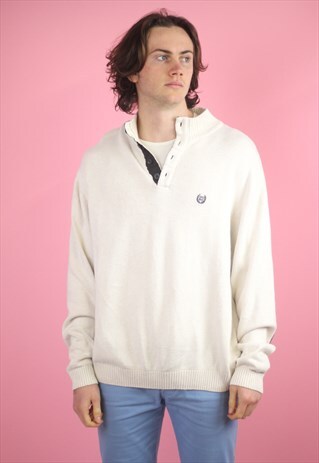 VINTAGE CHAPS LAUREN CREAM 1/4 SWEATSHIRT