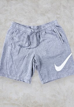 Nike Grey Joggers Sweat Shorts Big Swoosh Men's Large