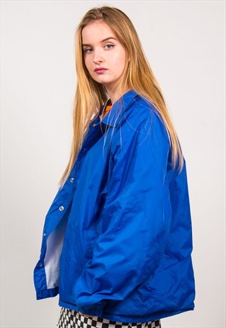 VINTAGE 90'S BLUE OVERSIZED COACH JACKET