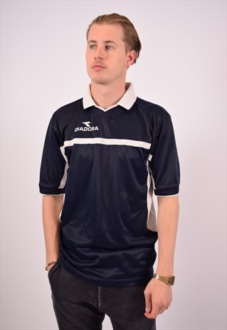 VINTAGE DIADORA POLO SHIRT NAVY BLUE