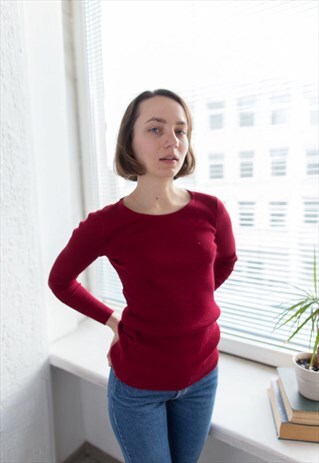 VINTAGE 90'S RED RIBBED TOP