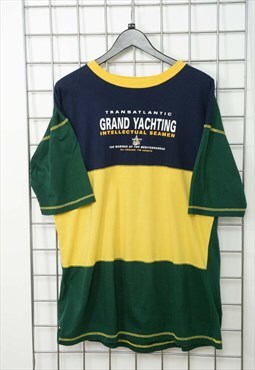 Vintage 90s Yachting T-Shirt Block Colours Size XXL