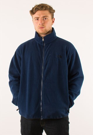 VINTAGE BLUE NORTH FACE FULL ZIP FLEECE