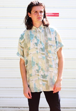 1990'S VINTAGE OVERSIZED ABSTRACT PRINT SHIRT
