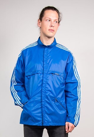 90'S VINTAGE BLUE ADIDAS CAGOULE JACKET COAT