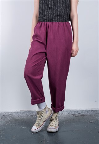 VINTAGE 1990S PINK HIGH-WAISTED TROUSERS