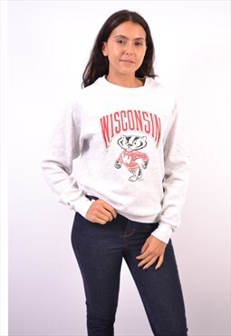 Vintage Lee Wisconsin Sweatshirt Jumper White