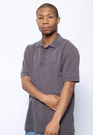 VINTAGE VALENTINO LOGO POLO SHIRT GREY