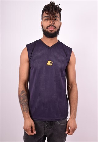 STARTER MENS VINTAGE REVERSIBLE JERSEY TOP SMALL GREY 90'S