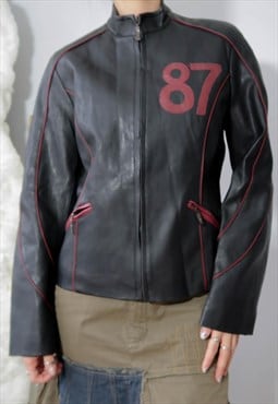Vintage Y2K Biker Motocross Leather Jacket